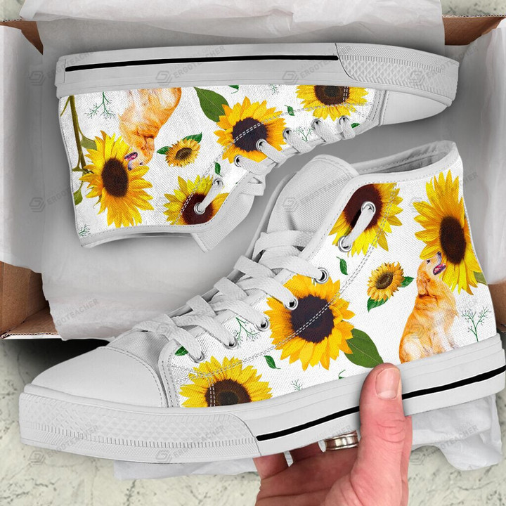 Dachshund Sunflower High Top Shoes
