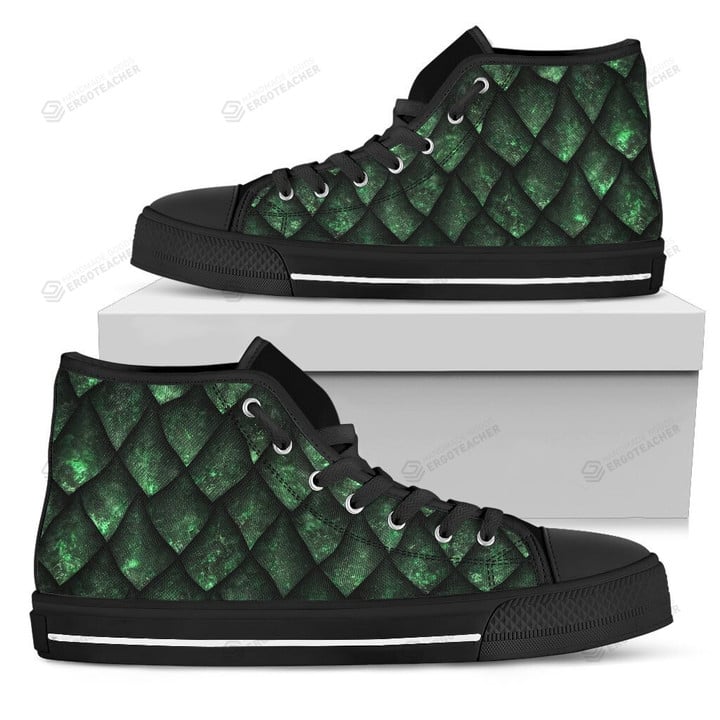 Green Dragon Scales Pattern High Top Shoes