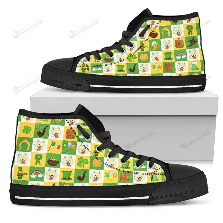 Samoyed And Saint Patrick's Day Elements High Top Shoes