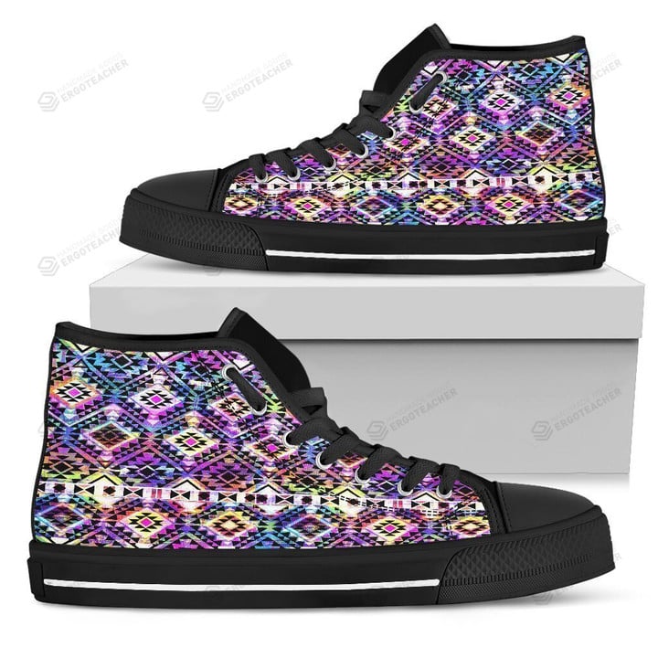 Colorful Aztec Pattern Print High Top Shoes