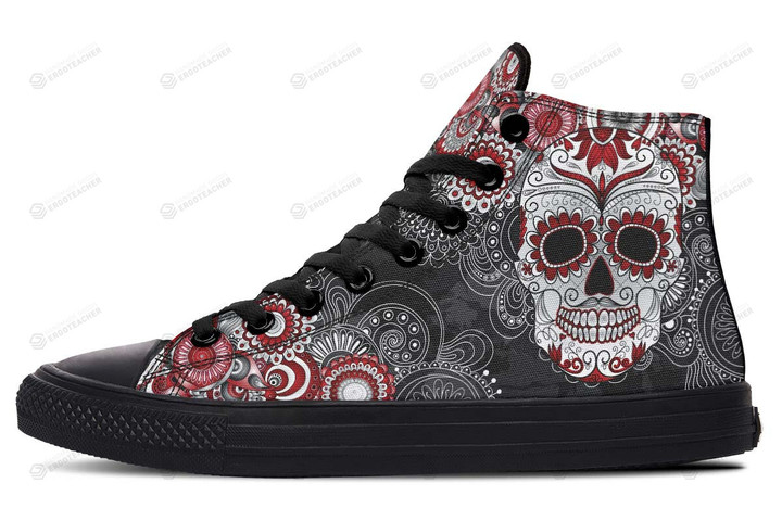 Skull Red Mandala High Top Shoes