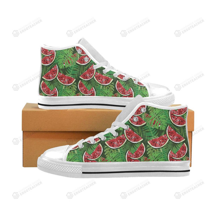 Watermelons tropical palm leaves High Top Shoes