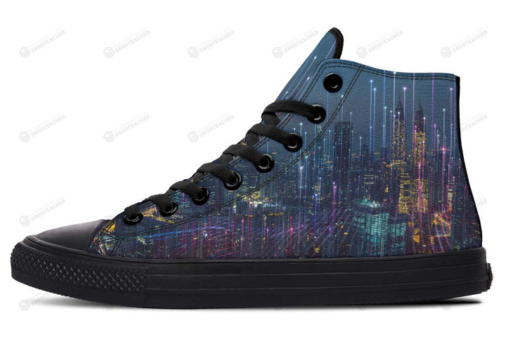 City At Night High Top Shoes