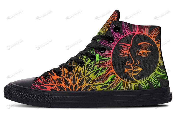 Colorful Sun And Moon High Top Shoes