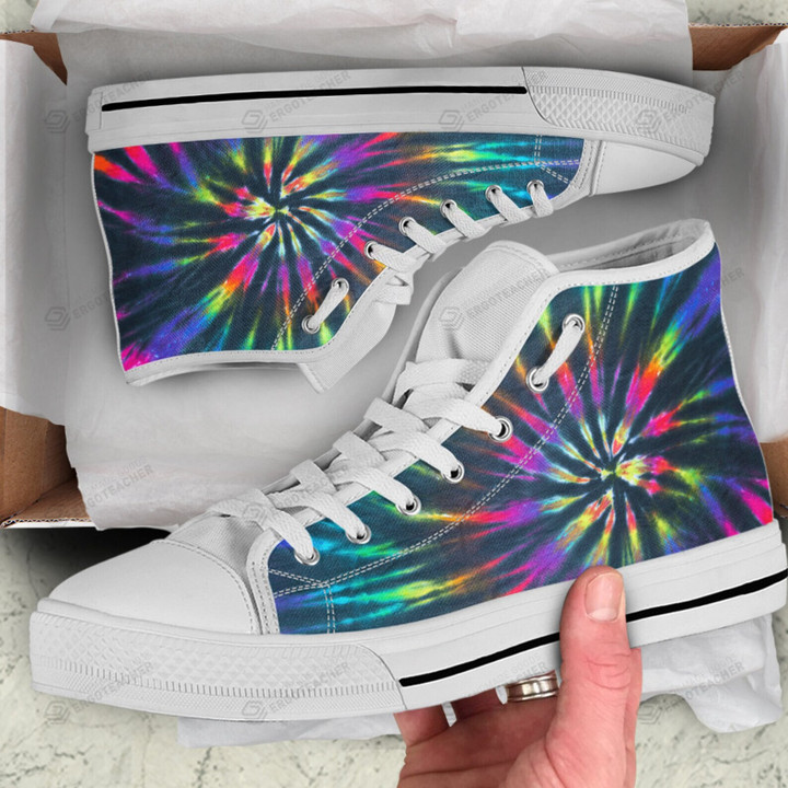 Colorful Neon Tie Dye High Top Shoes