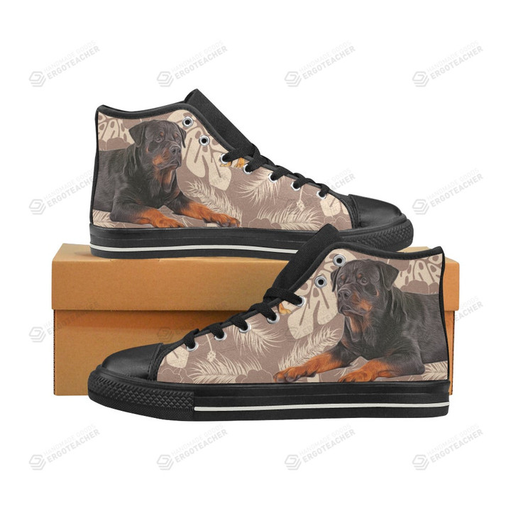 Rottweiler Lover Black Classic High Top Canvas Shoes