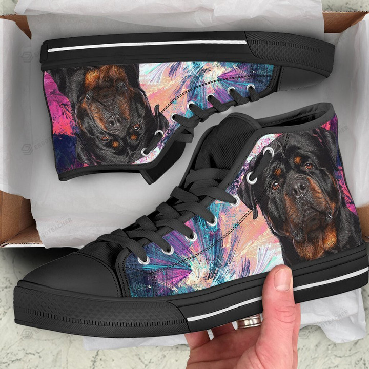 Rottweiler Dog Sneakers Colorful High Top Shoes