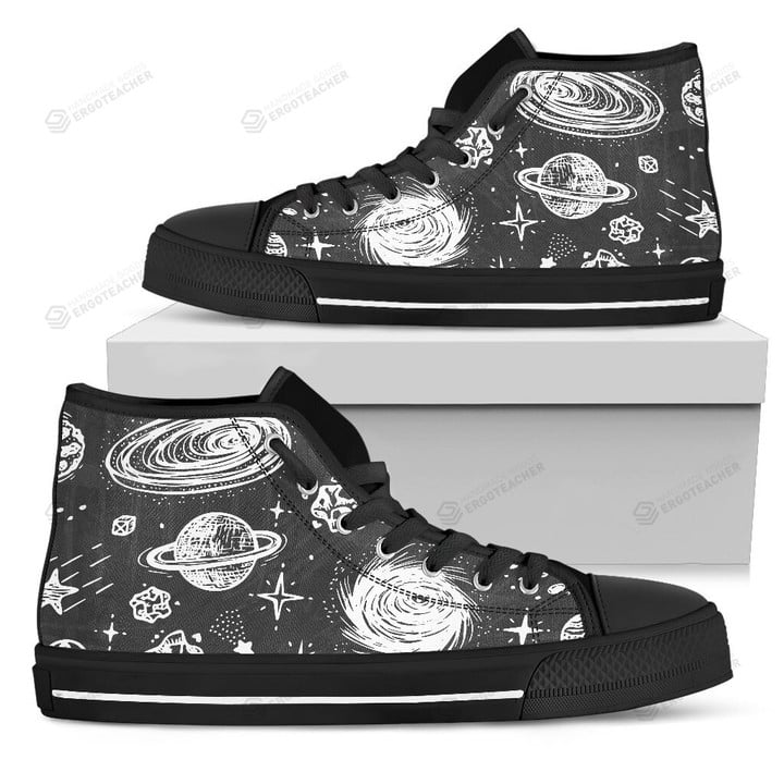 Black White Galaxy Outer High Top Shoes