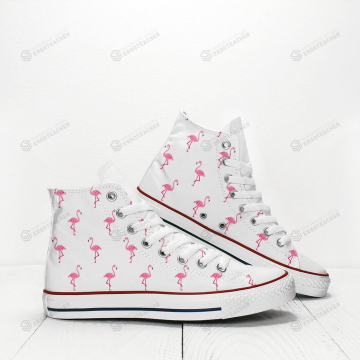 Pink Flamingo High Top Shoes