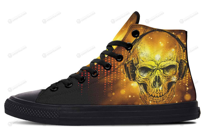 Skull And Headphones High Top Shoes