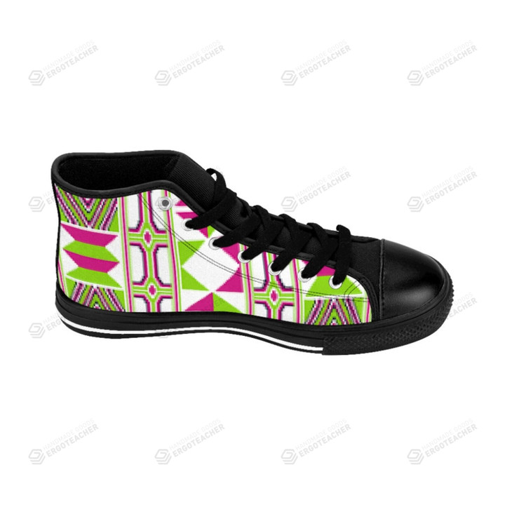 Green Pink And White High Top Shoes