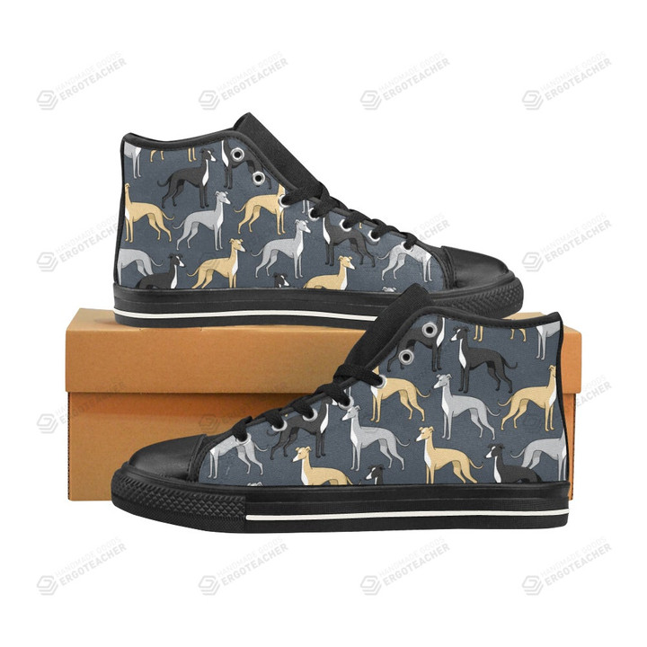 Greyhound Black Classic High Top Canvas Shoes