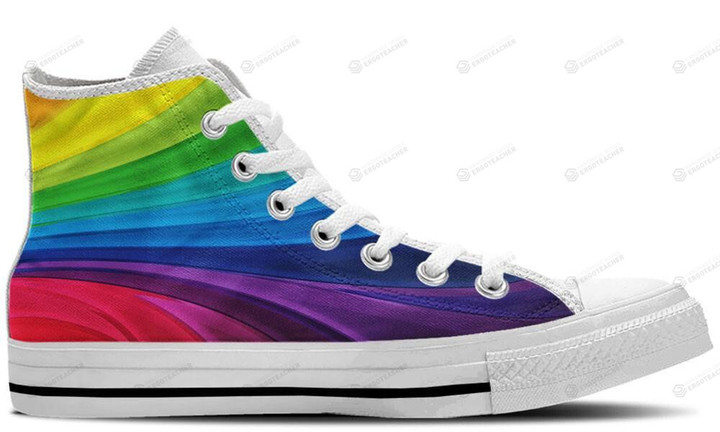 Rainbow White High Top Shoes