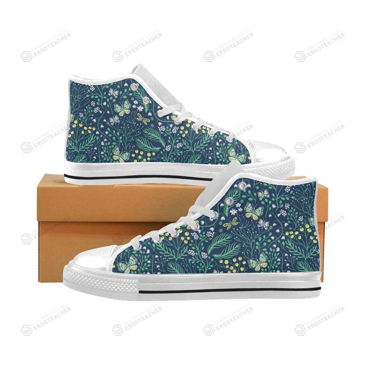Butterfly Leaves High Top Canvas Shoes