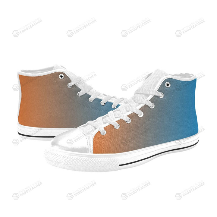 Bluish Orange Ombre High Top Shoes