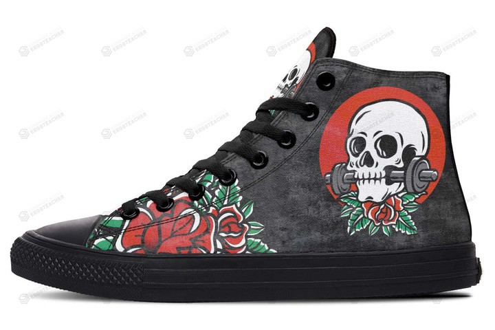 Skull Bite Barbell High Top Shoes