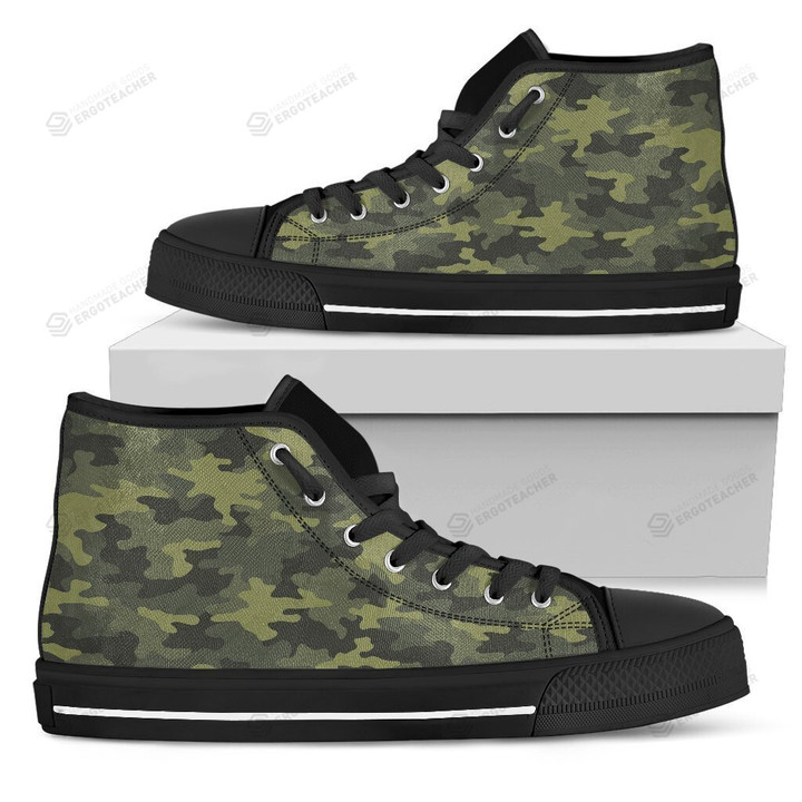 Dark Green Camouflage High Top Shoes