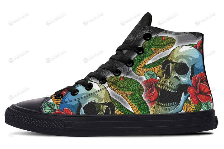 Colorful Skull And Cobra High Top Shoes
