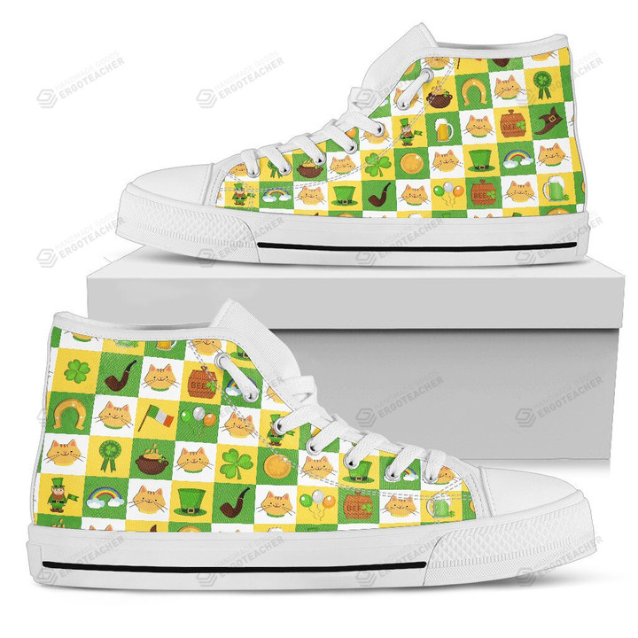 Cat And Saint Patrick's Day Elements High Top Shoes