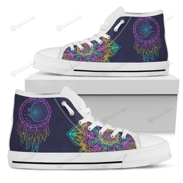 Hippe Colored Feathers Dreamcatcher Mandala Multicolor High Top Shoes