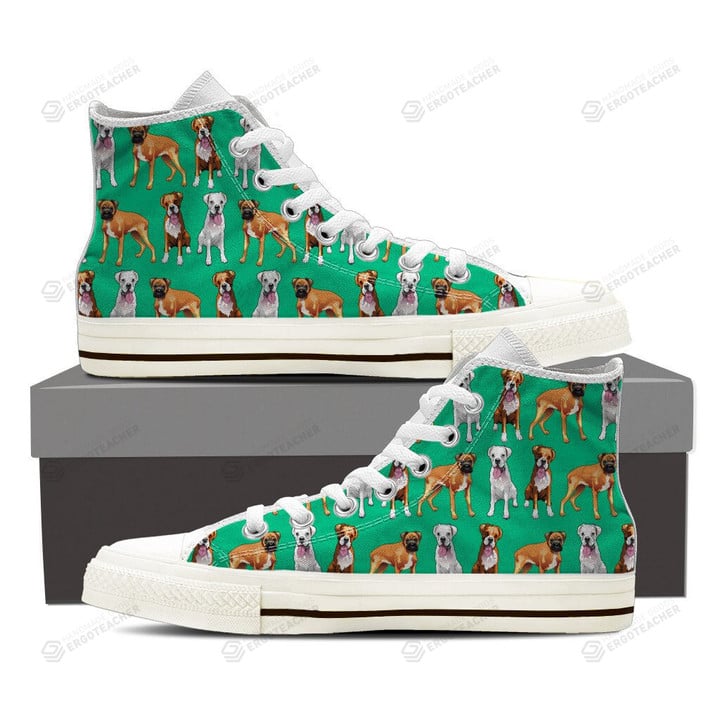 Boxer Dog Pattern High Top Shoes