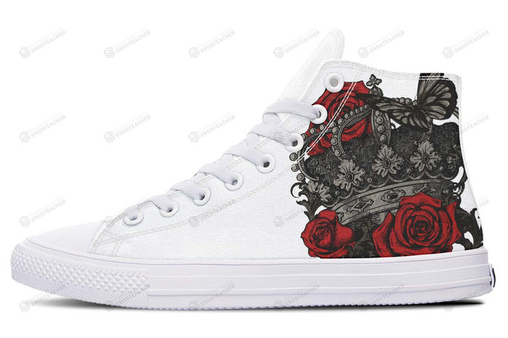 Tattoo Crown White High Top Shoes
