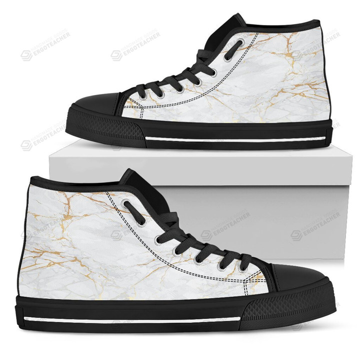 White Gold Scratch High Top Shoes