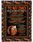 Personalized To My Dad Basketball Fleece Blanket From Son I Need To Say I Love You Great Customized Blanket Gifts For Father's Day Birthday Christmas Thanksgiving