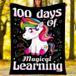 100 Days Of School Unicorn Magical Learning Fleece Blanket Great Customized Blanket Gifts For Birthday Christmas Thanksgiving
