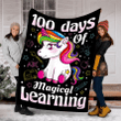 100 Days Of School Unicorn Magical Learning Fleece Blanket Great Customized Blanket Gifts For Birthday Christmas Thanksgiving