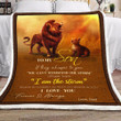 Personalized Lion I Am The Storm To My Son From Mom Sherpa Fleece Blanket Great Customized Blanket Gifts For Birthday Christmas Thanksgiving