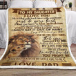 Personalized Family Lion To My Daughter From Dad Just To Your Best Sherpa Fleece Blanket Great Customized Gifts For Birthday Christmas Thanksgiving