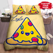 Personalized Happy Cartoon Slide Of Pizza Bed Sheet Spread  Duvet Cover Bedding Sets
