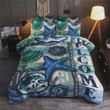 Welcome Sea Life Star Fishes Snail  Bed Sheets Spread  Duvet Cover Bedding Sets