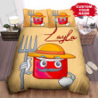 Personalized Cartoon Illustration Of Chicken Nuggets Package As A Farmer Bed Sheet Spread  Duvet Cover Bedding Sets