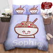 Personalized Happy Bowl Of Ramen Cartoon Character Bed Sheet Spread  Duvet Cover Bedding Sets