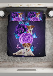 Jack Russell Dog And Flower Butterfly Bed Sheets Spread  Duvet Cover Bedding Sets