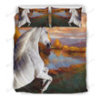 White Horse Bed Sheets Spread  Duvet Cover Bedding Sets