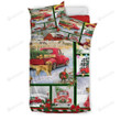 Golden Retriever Red Truck Christmas Bed Sheets Spread  Duvet Cover Bedding Sets