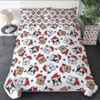 Bulldogs With Santa Hats Christmas Bed Sheets Spread  Duvet Cover Bedding Sets
