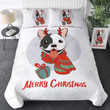 Bulldog Merry Christmas Bed Sheets Spread  Duvet Cover Bedding Sets