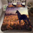 3D Grassland Sunset Unicorn Bed Sheets Duvet Cover Bedding Set