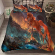 3D Red Myth Unicorn Bed Sheets Duvet Cover Bedding Set