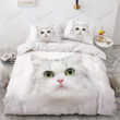 3D Snowy Cat Bed Sheets Duvet Cover Bedding Set