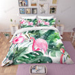 Flamingo Tropical Leaves Bed Sheets Duvet Cover Bedding Sets