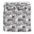 Kitten Cat Pattern Print Bed Sheets Duvet Cover Bedding Sets
