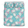 Floral Swan Pattern Bed Sheets Duvet Cover Bedding Set