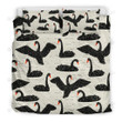 Black Swan Pattern Bed Sheets Duvet Cover Bedding Set