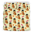Graduation Owl Pattern Print Bed Sheets Duvet Cover Bedding Sets
