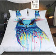 Owl Watercolor Pattern Bed Sheets Duvet Cover Bedding Sets